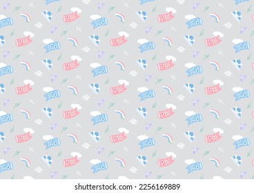 children day cute pattern illustration