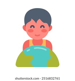 Iconos planos del día de los niños, Ilustración vectorial
