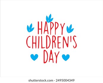 Logo del día del niño, ilustración, Vector y aislamiento .