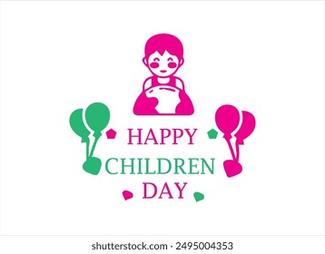 Logo del día del niño, ilustración, Vector y aislamiento .