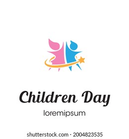 Children Day logo or symbol template design