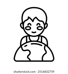 Ícone Contorno do Dia dos Filhos, ilustração Vetor