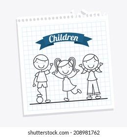 children design over background vector illustration