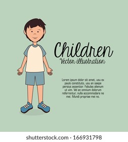 Children design over blue  background vector illustration