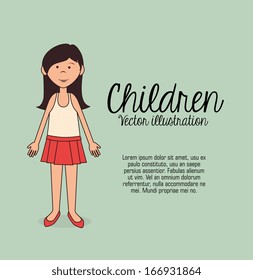 Children design over blue background vector illustration
