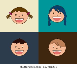 Children design over colors background vector illustration