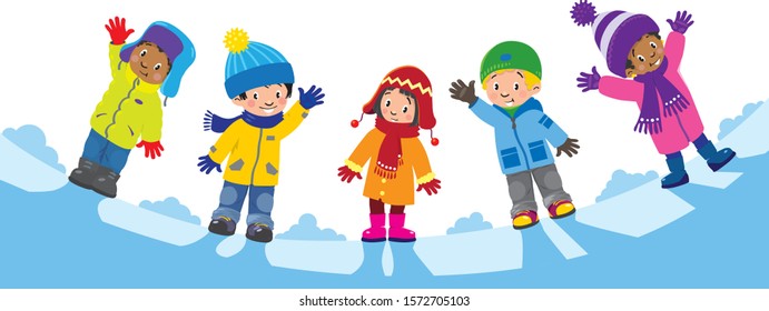 Children. Design template with kids and background