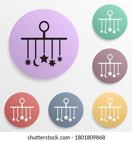 Children diapers, a toy over the crib badge color set icon. Simple glyph, flat vector of toys icons for ui and ux, website or mobile application