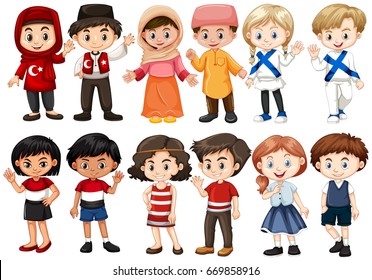 Gráfico de niños de diferentes países