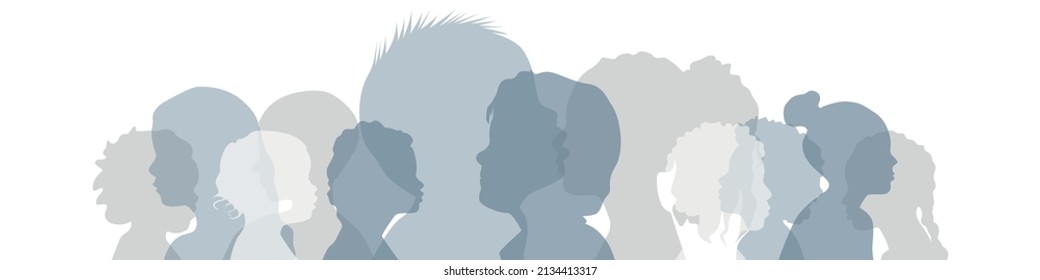 Los niños de diferentes etnias están juntos. Ilustración vectorial plana.	