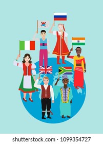 Children of different Nations on the planet