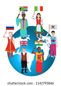 Children of different Nations on the planet