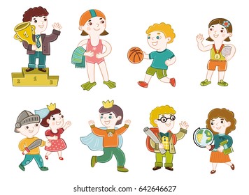 Children in different situations. Education