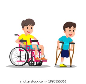 children with disabilities who use wheelchairs and crutches