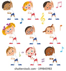 Children Do Warmup Stock Vector Royalty Free