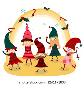 Niños haciendo representaciones navideñas