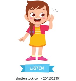 Children Are doing gestures vector illustration.