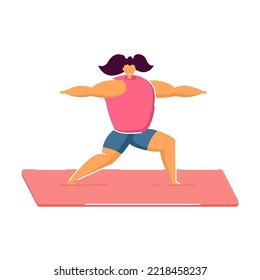 Niños haciendo yoga en el gimnasio. Ilustración vectorial plana. Niños haciendo ejercicio con instructor en clases de yoga. Deporte, yoga, gimnasia, salud, ejercicio físico concepto de banner