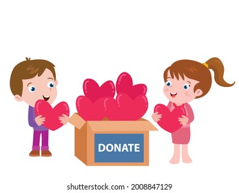 Children donation concept cartoon 2d vector concept for banner, website, illustration, landing page, flyer, etc.