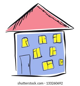 Children draw house