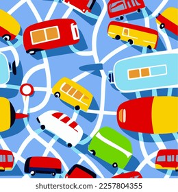 children draw pattern car seamless vector background