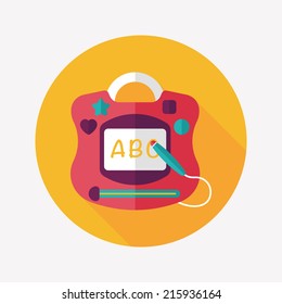 children drawing board flat icon with long shadow