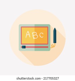 children drawing board flat icon with long shadow