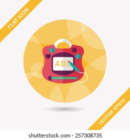 children drawing board flat icon with long shadow
