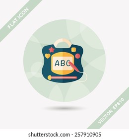children drawing board flat icon with long shadow