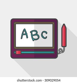 children drawing board flat icon with long shadow