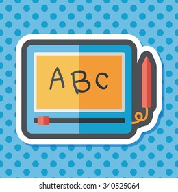 children drawing board flat icon with long shadow
