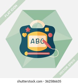 children drawing board flat icon with long shadow