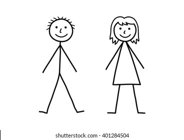 Boy Girl Sketch Images Stock Photos Vectors Shutterstock