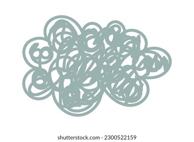 Children drawing cloud by pencil. Vector illustration