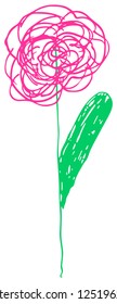 Children drawing created in a colored felt-tip pens technique. Graphic element for design saved as an vector illustration in file format EPS 8