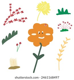 children drawing cute cute flower illustrations