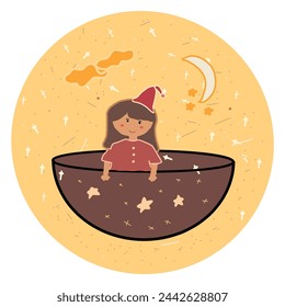 children drawing girl in the middle of the night