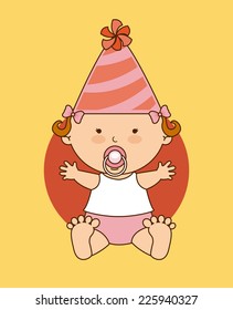 children drawing graphic design , vector illustration