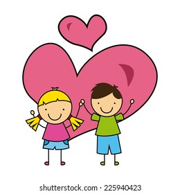 children drawing graphic design , vector illustration
