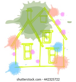 Children drawing at home