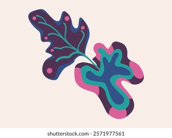 Children drawing. Imaginary fruit that resembles a leaf. Vector.