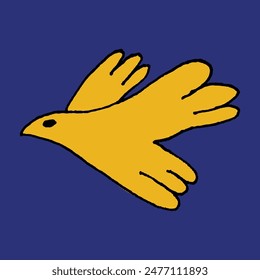 children drawing peace bird illustration