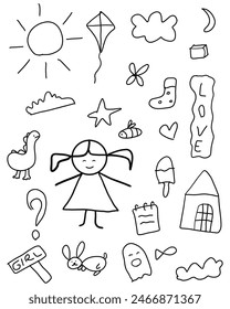 children drawing toddler doodle collection