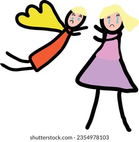 Vector de dibujo infantil. garabato de dibujo secundario