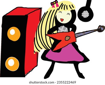 Children drawing vector. Vector illustration