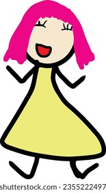 Children drawing vector. Vector illustration