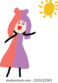 Vector de dibujo infantil. Ilustración del vector