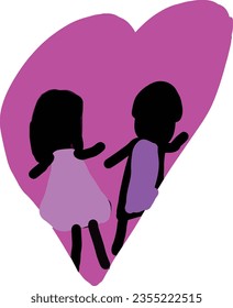 Children drawing vector. Vector illustration