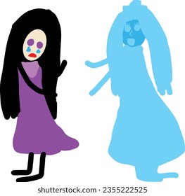 Children drawing vector. Vector illustration