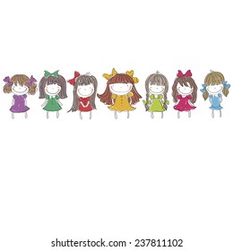 children drawn colored markers